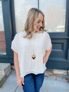 Kennedy Swiss Dot Top-Cream