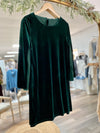Forest Green Velvet Shift Dress