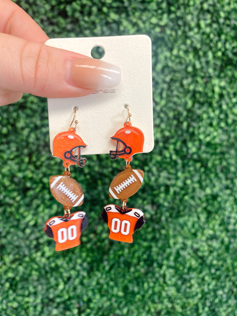 Football Dangle Earrings