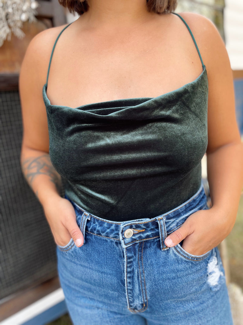 Bevie Velvet Bodysuit