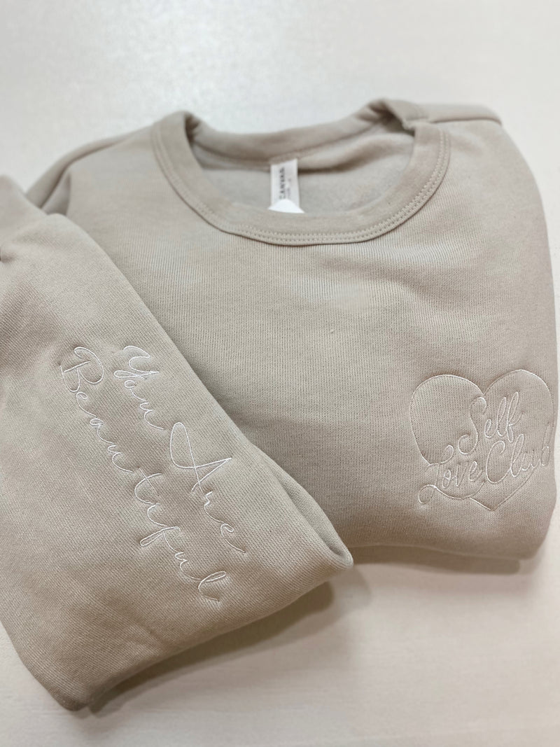 Self Love Club Crewneck With Sleeve Detail