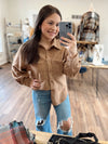 Easy to Wear Button Down Shacket- Mocha
