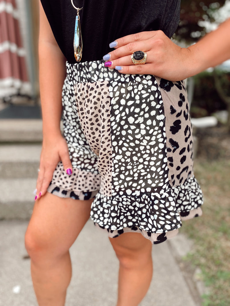 Mixed Print Shorts