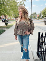 Ozzy Smocked Peplum Top